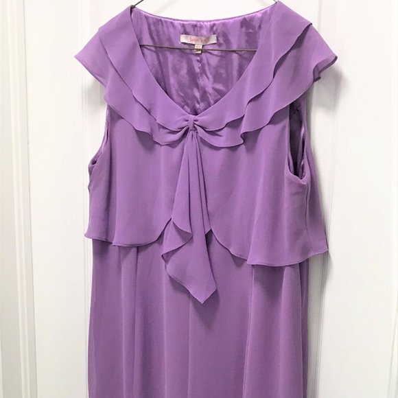 Jacques Vert Purple Dress Size 16 Machine Washable - Picture 2 of 8